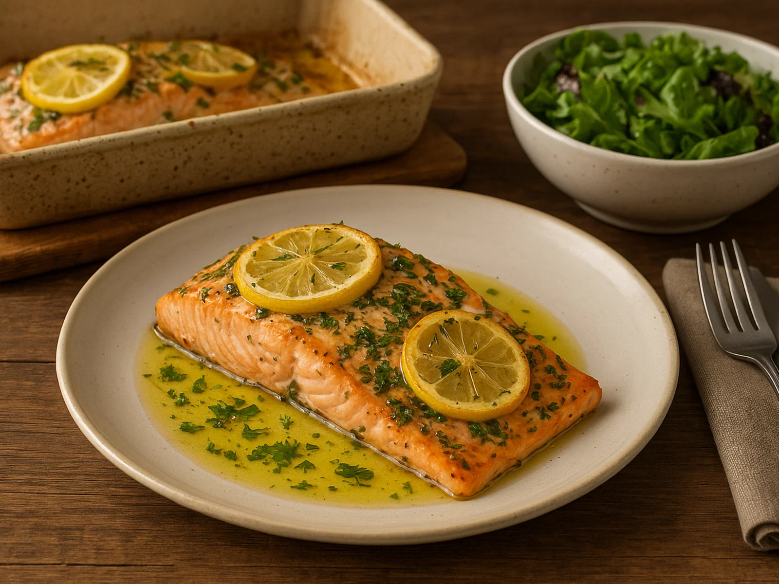 Salmone al forno – Ofenlachs mit Zitrone und Kräutern