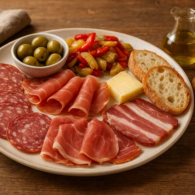 Antipasto di salumi – italienische Vorspeisenplatte mit Aufschnitt