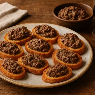 Crostini con Fegatini (Toskana-Crostini mit Geflügelleber)