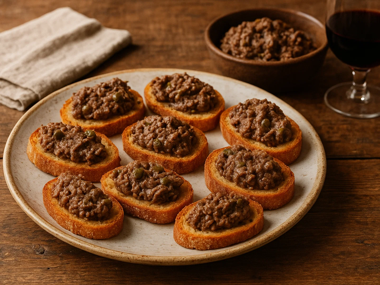 Crostini con Fegatini (Toskana-Crostini mit Geflügelleber)