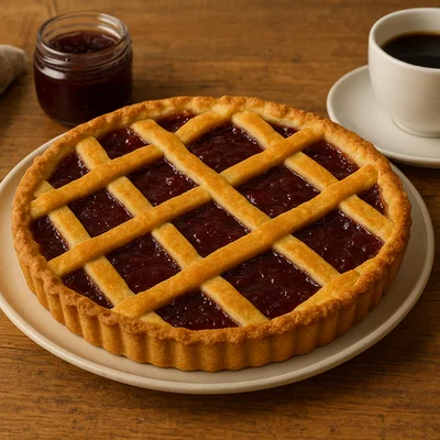 Crostata di Marmellata (Italienische Mürbeteigtarte mit Marmelade)
