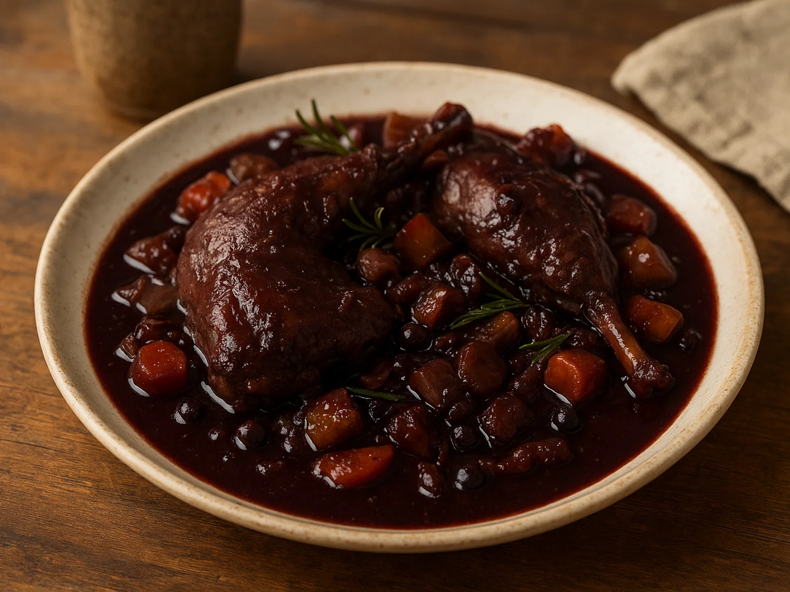 Lepre in civet – Hase in Rotwein-Blut-Sauce