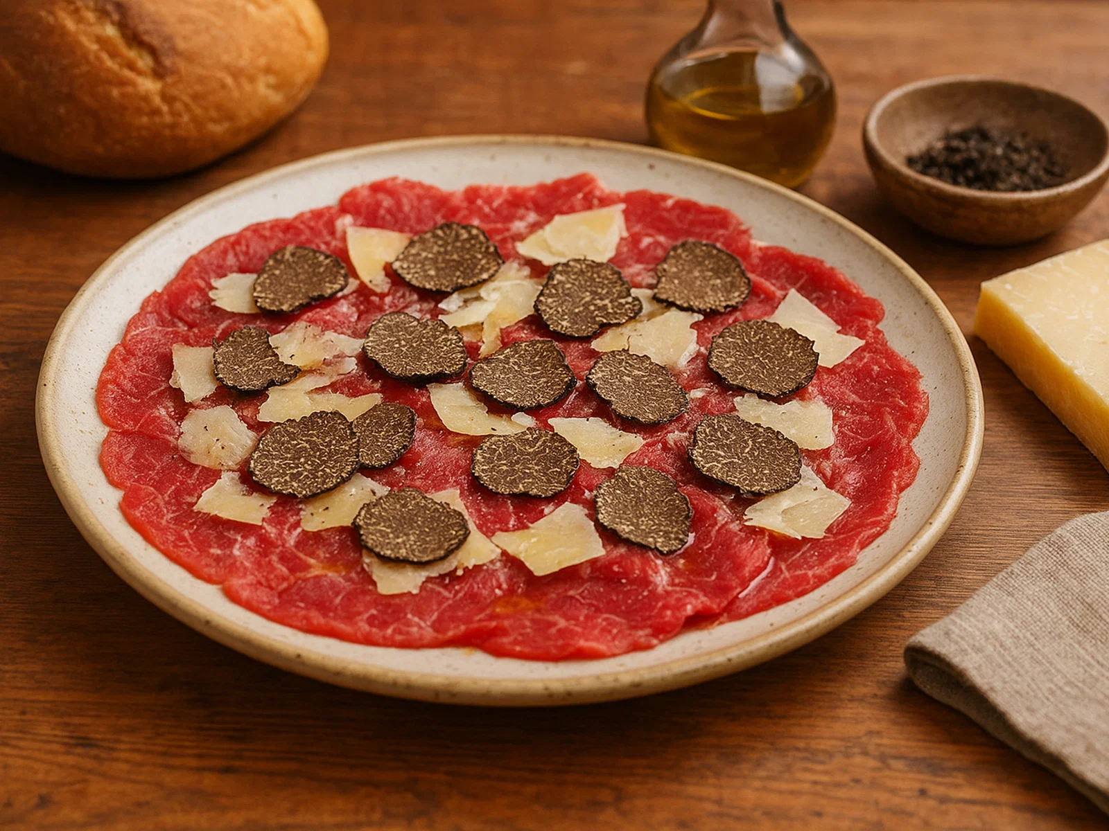 Carne all’albese – Piemonteser Rindercarpaccio mit Trüffel und Parmesan