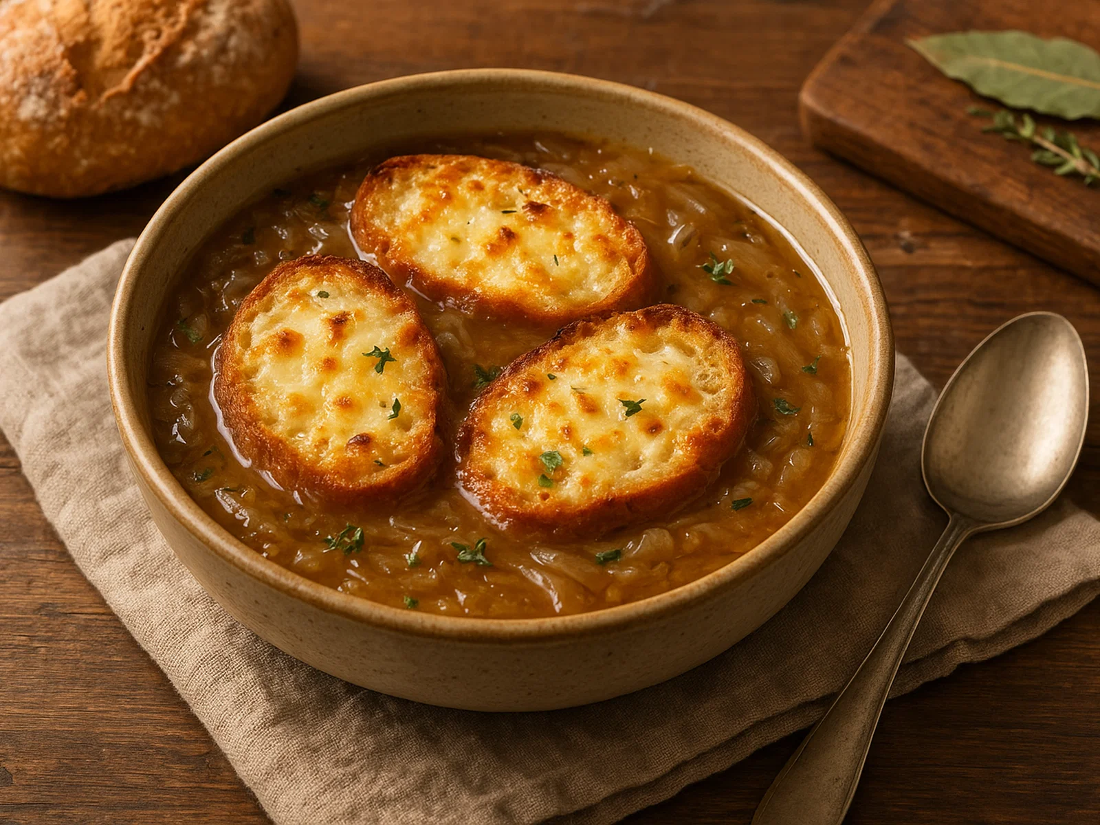 Zuppa di cipolle piemontese – piemontesische Zwiebelsuppe