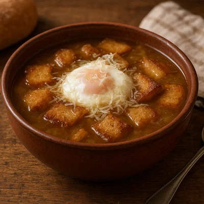 Zuppa Pavese – Lombardische Brotsuppe mit pochiertem Ei