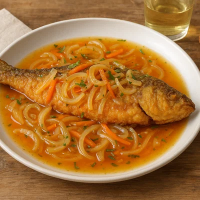 Carpione – süßsauer marinierter, frittierter Fisch