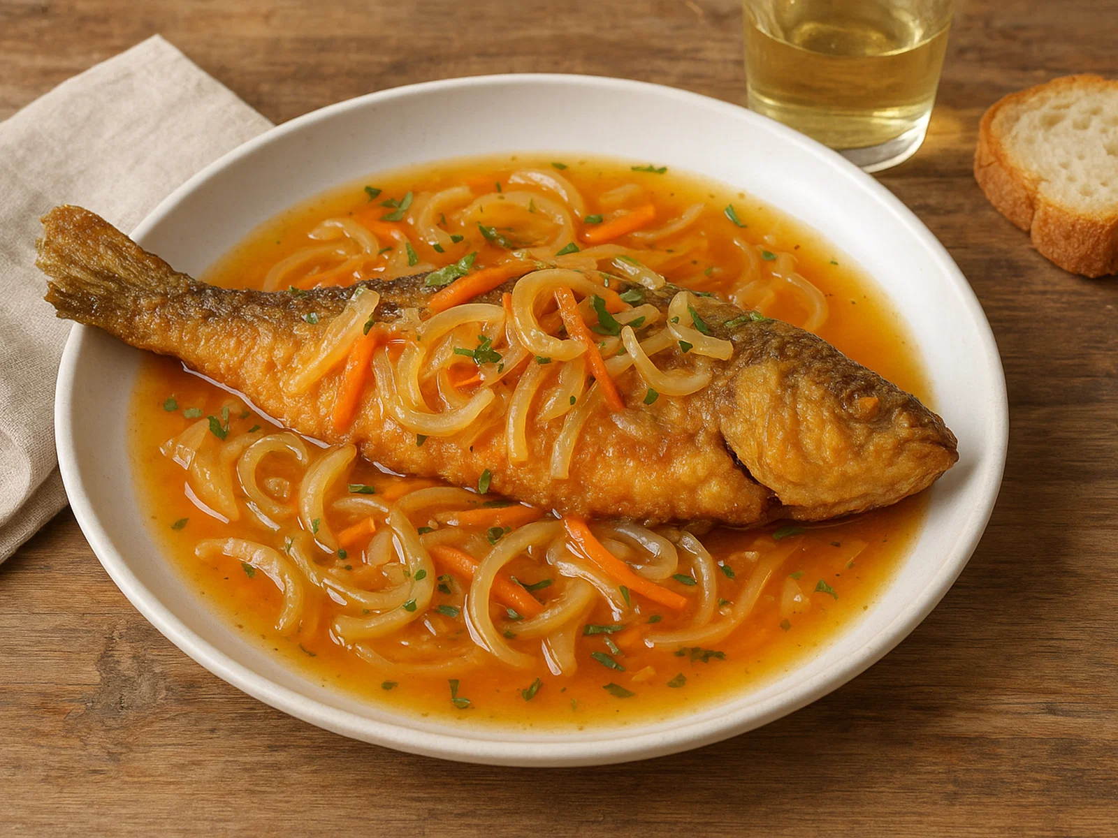 Carpione – süßsauer marinierter, frittierter Fisch