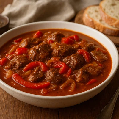 Tiroler Gulasch mit Paprika und Kümmel
