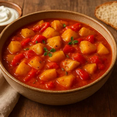 Erdäpfelgulasch – Kartoffelgulasch mit Paprika