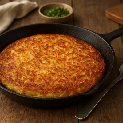 Rösti tirolesi – knuspriger Kartoffelfladen aus der Pfanne