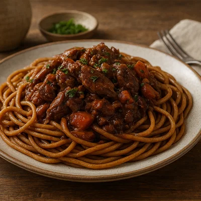 Bigoli con l’anatra – Vollkorn-Bigoli mit Entenragout