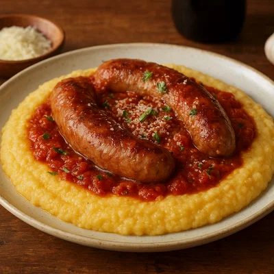 Salsiccia e Polenta – Italienische Bratwurst mit cremiger Polenta