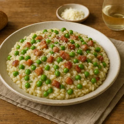 Risi e Bisi con Pancetta (Reis mit Erbsen und Bauchspeck)