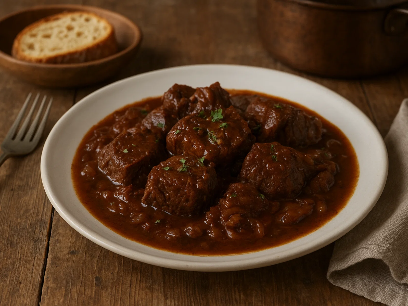 Carbonade friulana – in Rotwein geschmortes Rindfleisch