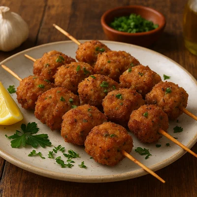 Stecchi fritti genovesi – Panierte, frittierte Fleisch‑Spießchen