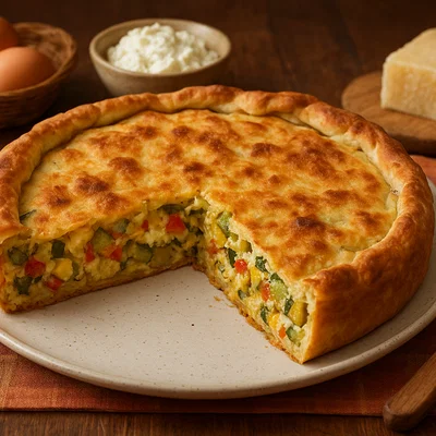Torta di verdure mit Pasta Matta