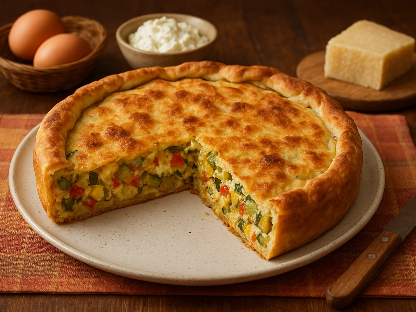 Torta di verdure mit Pasta Matta