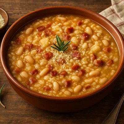 Minestra di riso e fagioli emiliana – Reis-Bohnen-Suppe