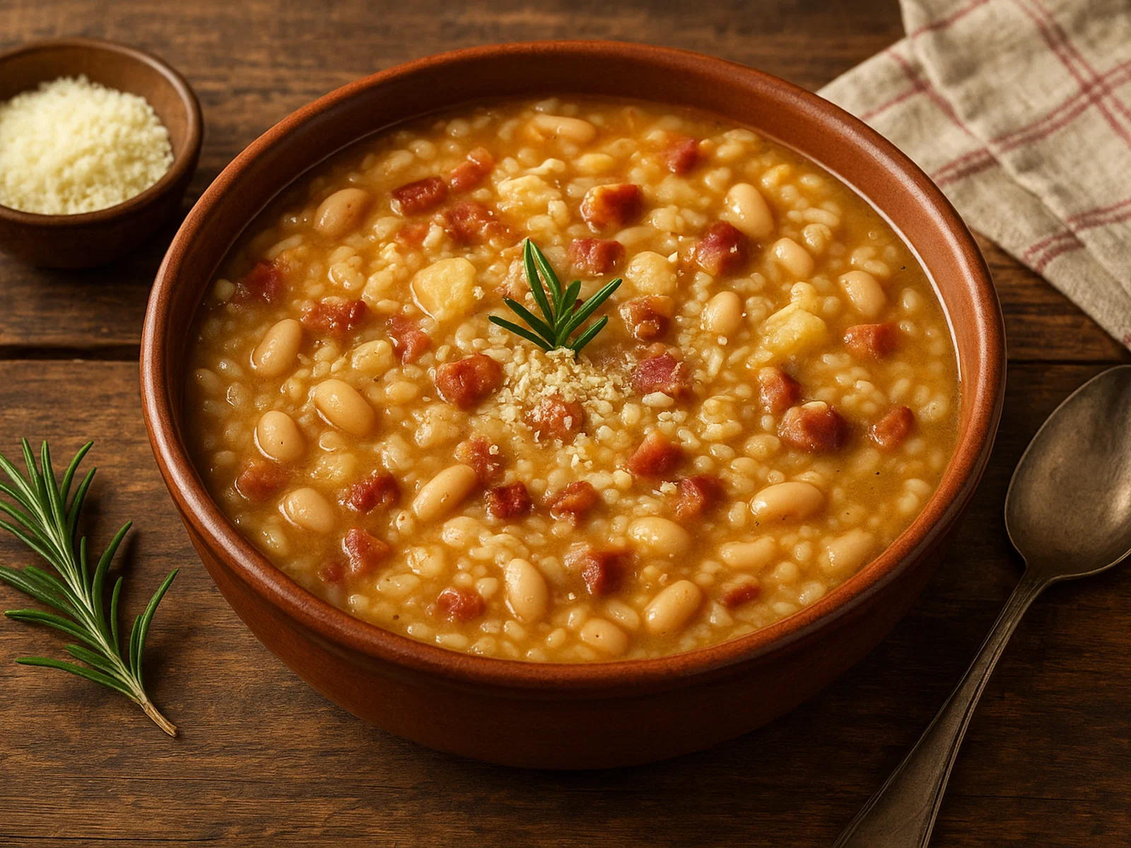 Minestra di riso e fagioli emiliana – Reis-Bohnen-Suppe