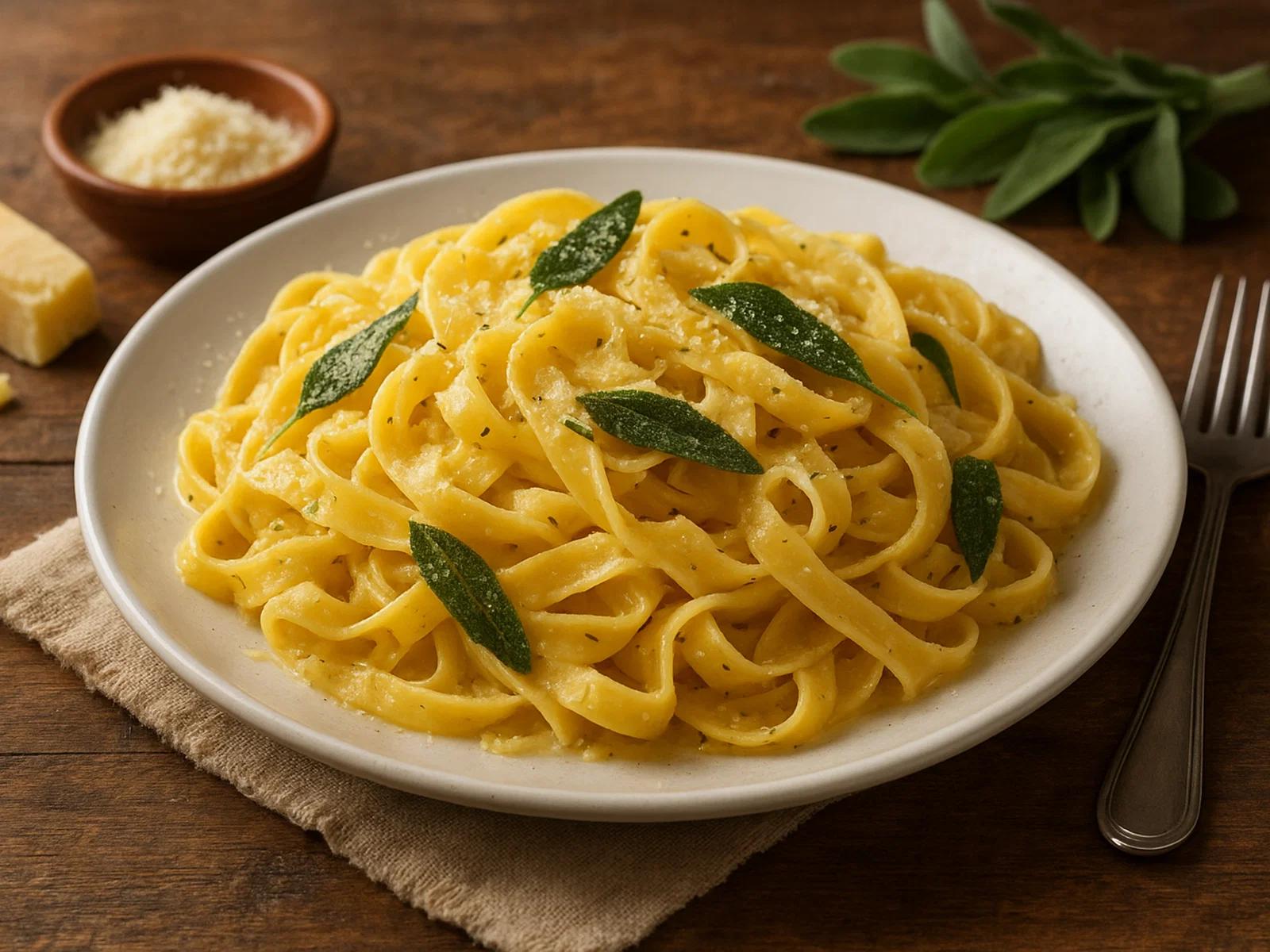 Tagliatelle al burro e salvia