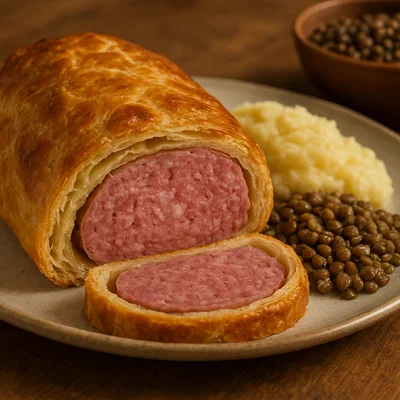 Cotechino in camicia (Cotechino im Teigmantel)