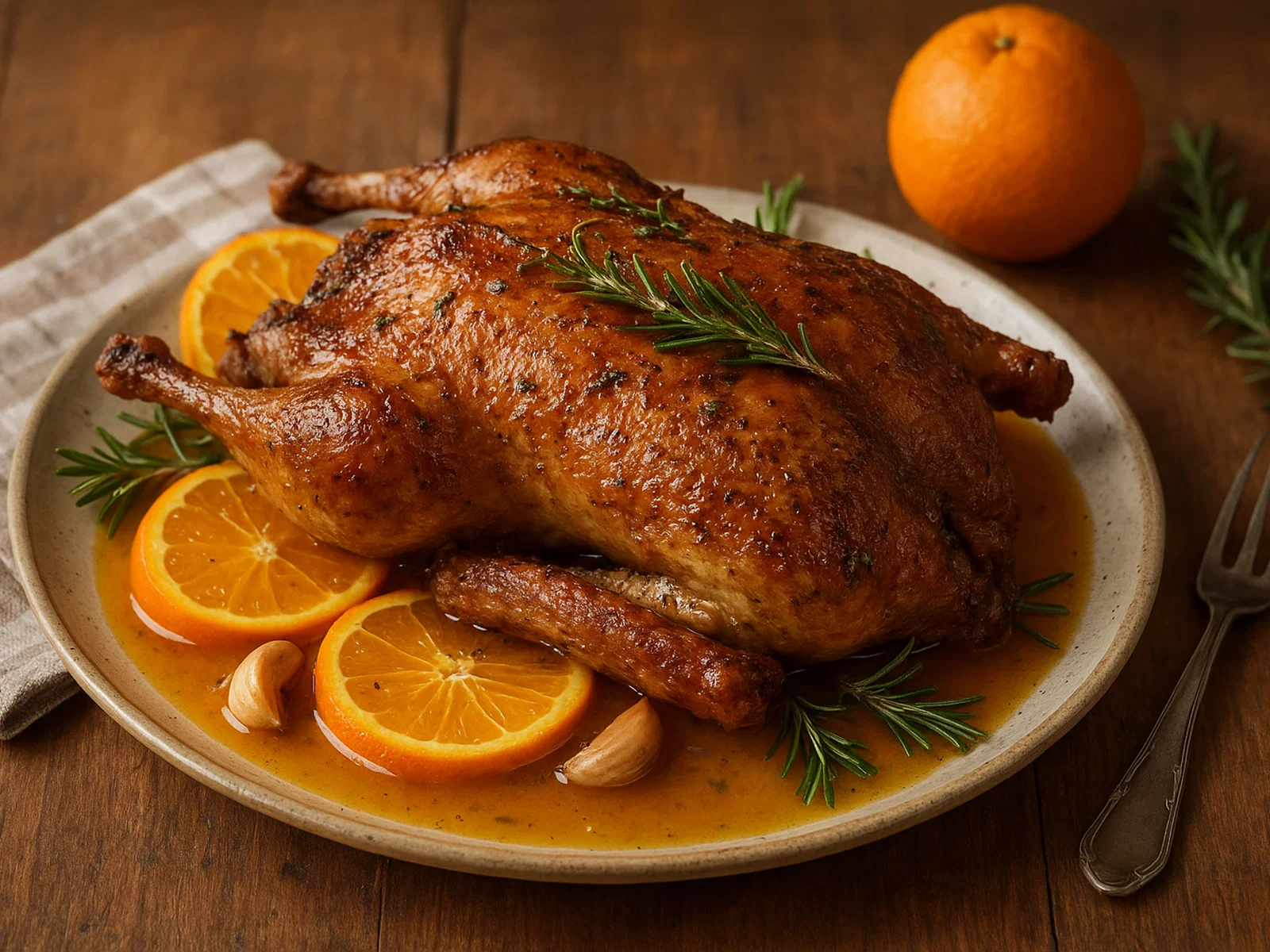 Anatra arrosto con arancia – italienischer Entenbraten mit Orange