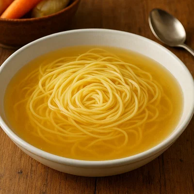 Tagliolini in brodo di cappone (Feine Nudeln in Kapaunbrühe)