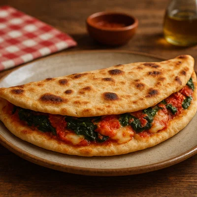 Cassone Romagnolo – Gefüllte, Zusammengeklappte Piadina