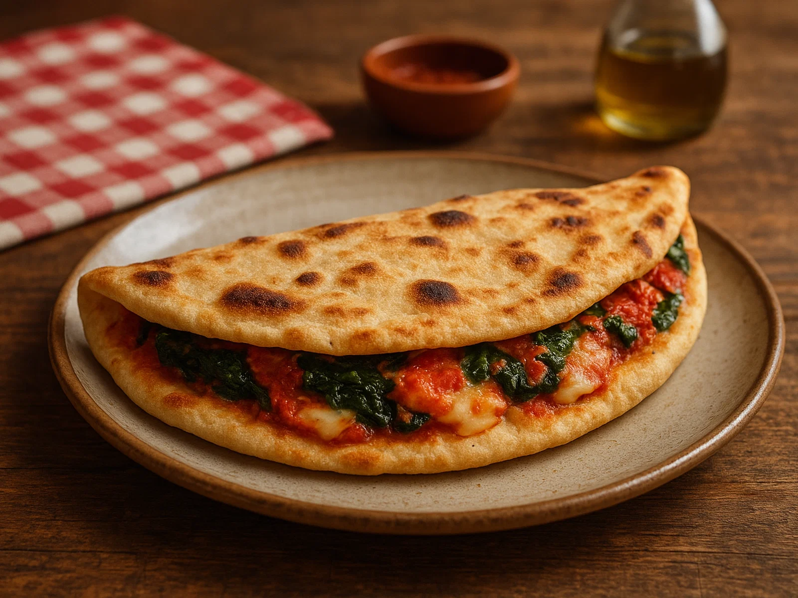 Cassone Romagnolo – Gefüllte, Zusammengeklappte Piadina
