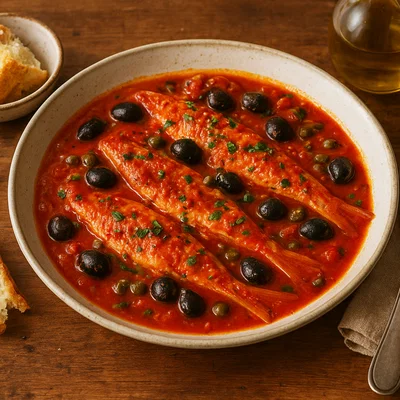 Triglie alla livornese – Rotbarben in Tomatensauce