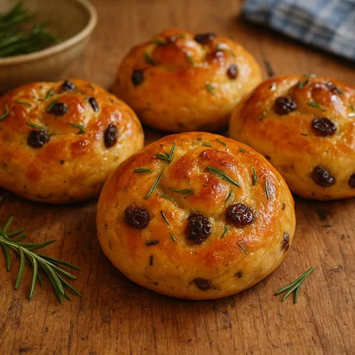 Pan di Ramerino – toskanische Rosmarin-Rosinen-Brötchen