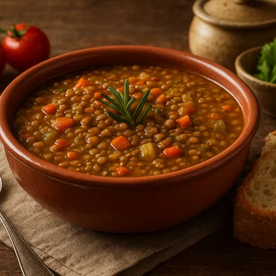 Zuppa di Lenticchie Umbre (Umbrische Linsensuppe)