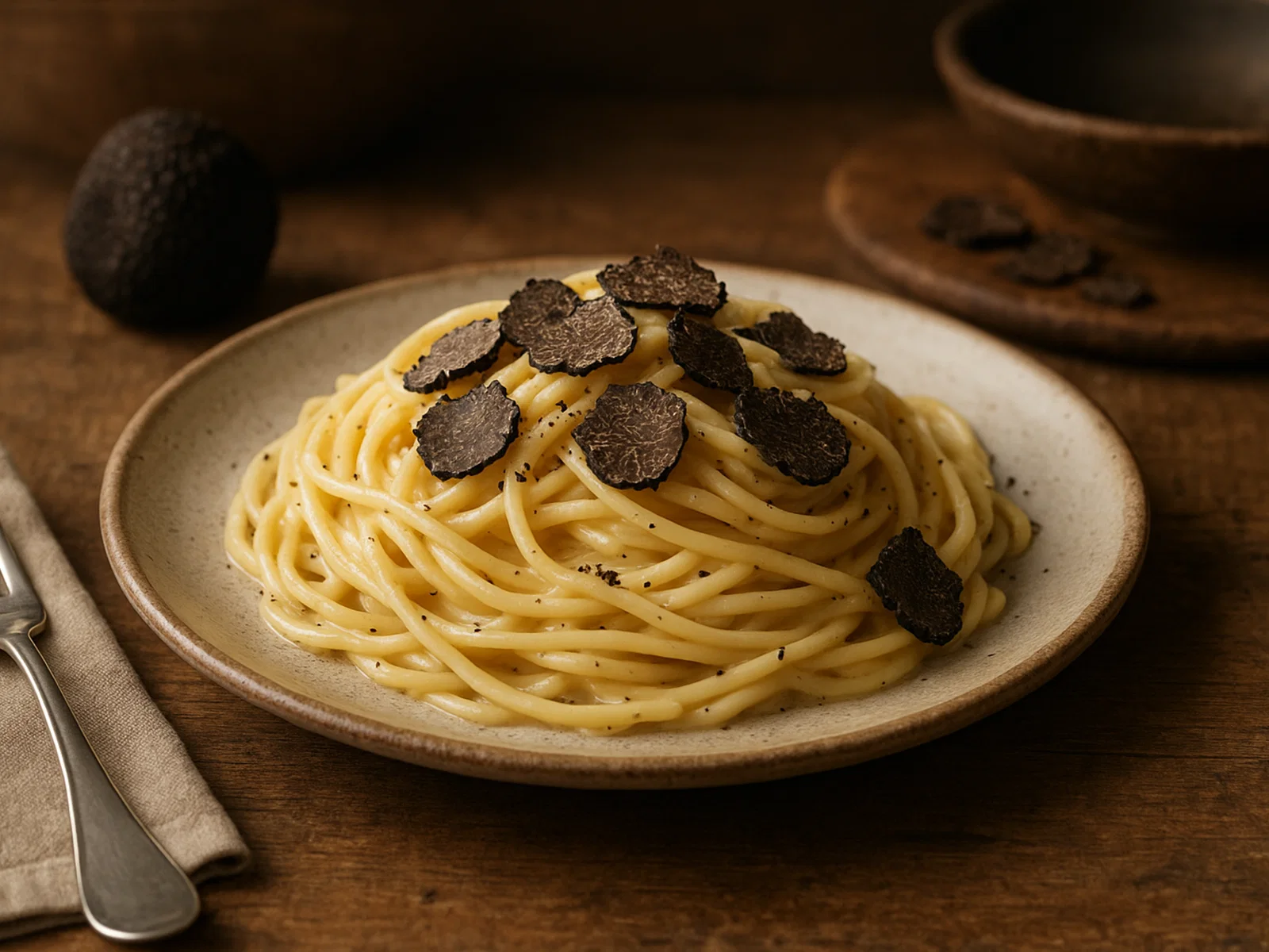 Spaghetti al tartufo nero