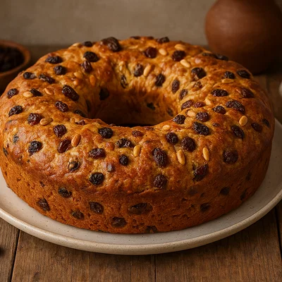 Torcolo di San Costanzo – Peruginischer Kranzkuchen mit Rosinen und Pinienkernen