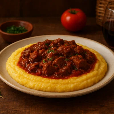Polenta marchigiana con ragù (Polenta mit Fleischragout)