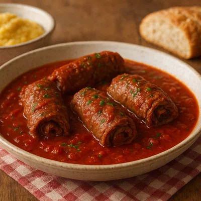 Involtini alla Romana (Römische Rinderrouladen in Tomatensauce)