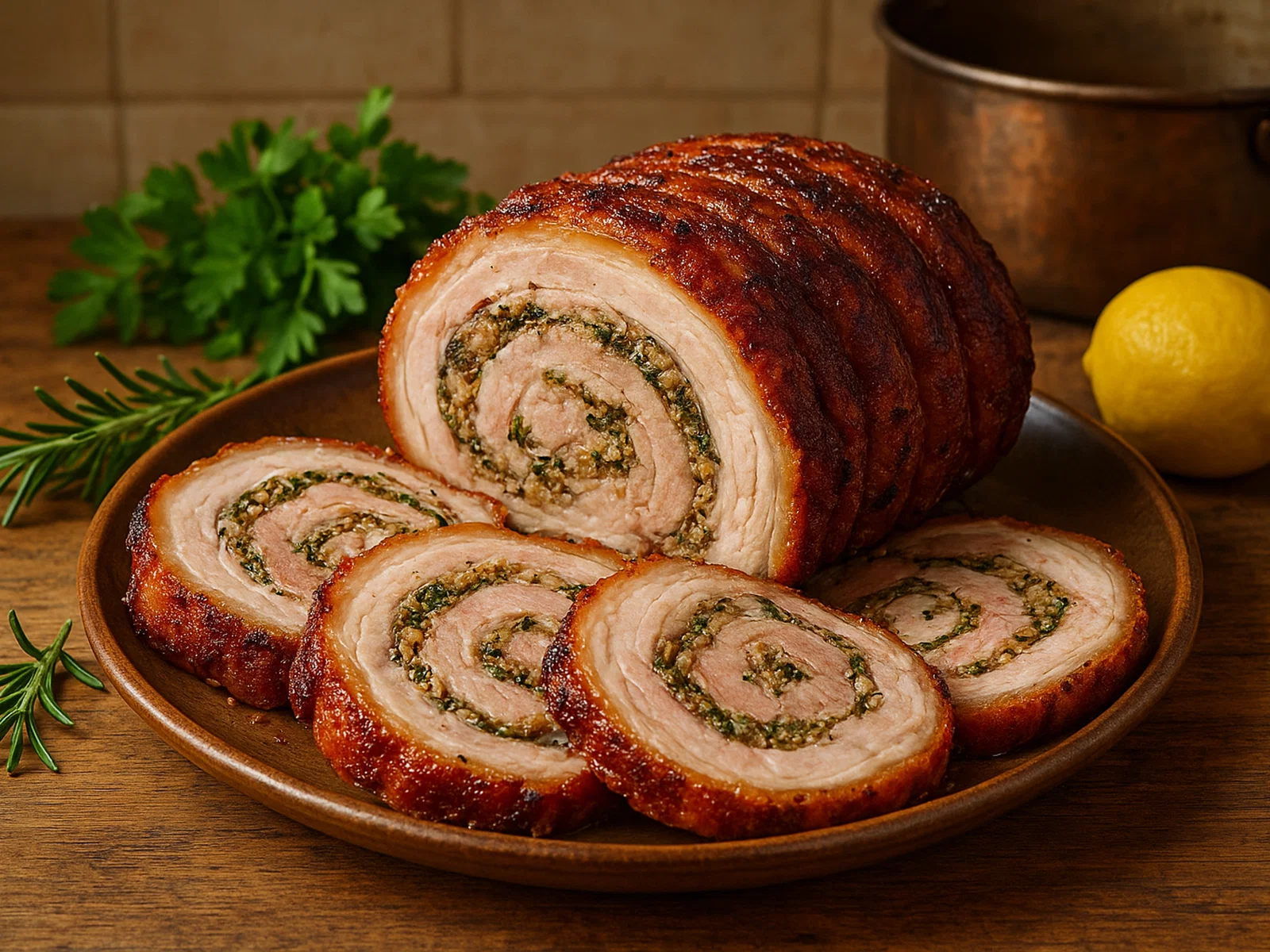 Porchetta di Marino – Gewürzter Schweinebraten