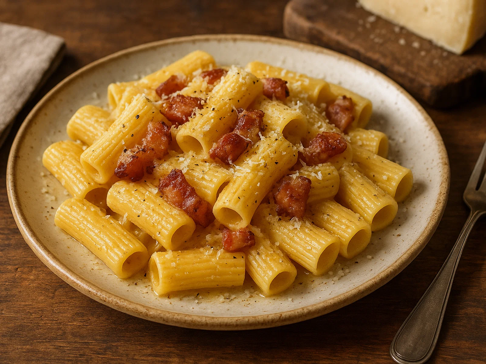 Rigatoni con guanciale e pecorino