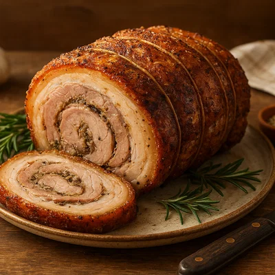 Porchetta abruzzese – Gewürzter Schweinebraten