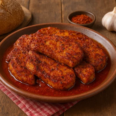 Pampanella di San Martino (Scharf-papriziertes Schweinefleisch aus dem Ofen)