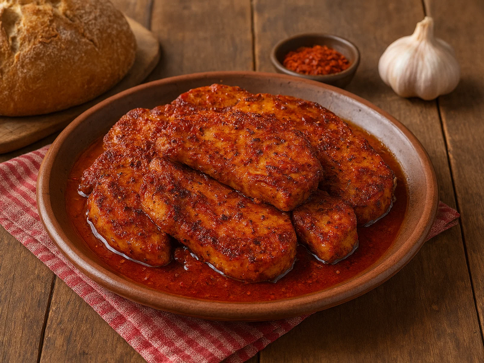 Pampanella di San Martino (Scharf-papriziertes Schweinefleisch aus dem Ofen)