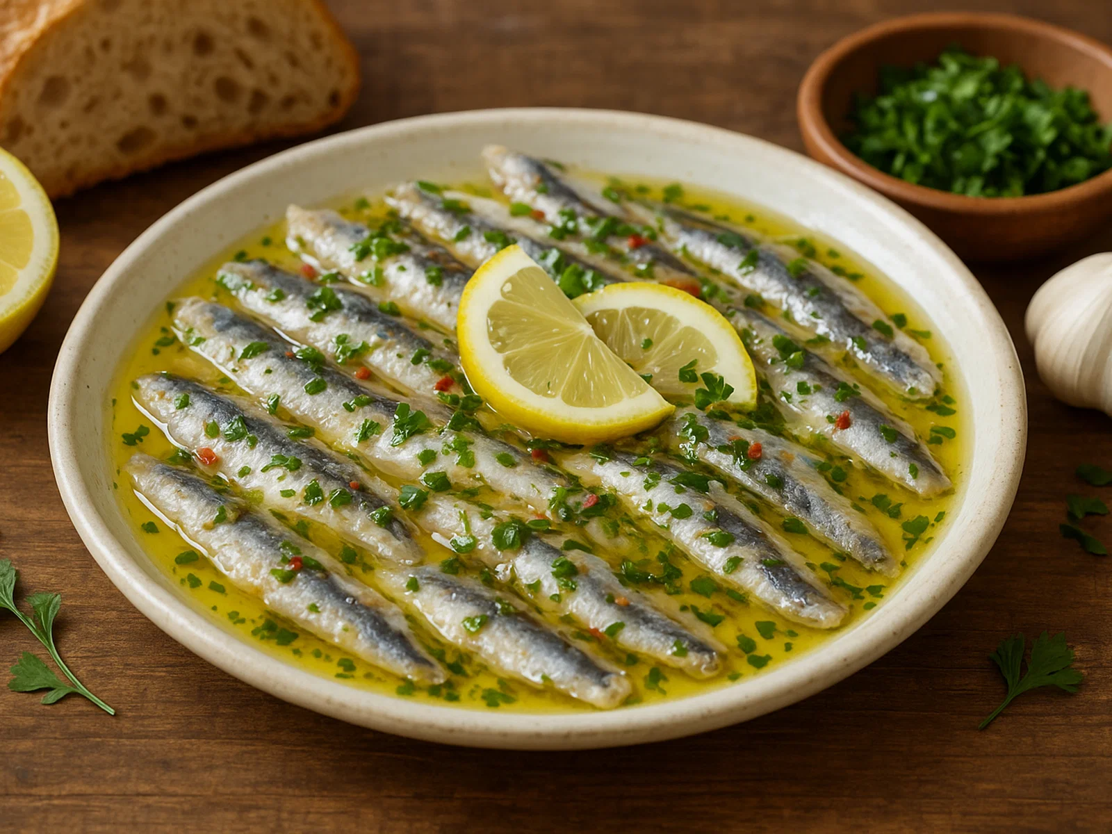 Alici di Cetara al limone – marinierte Sardellen mit Zitrone