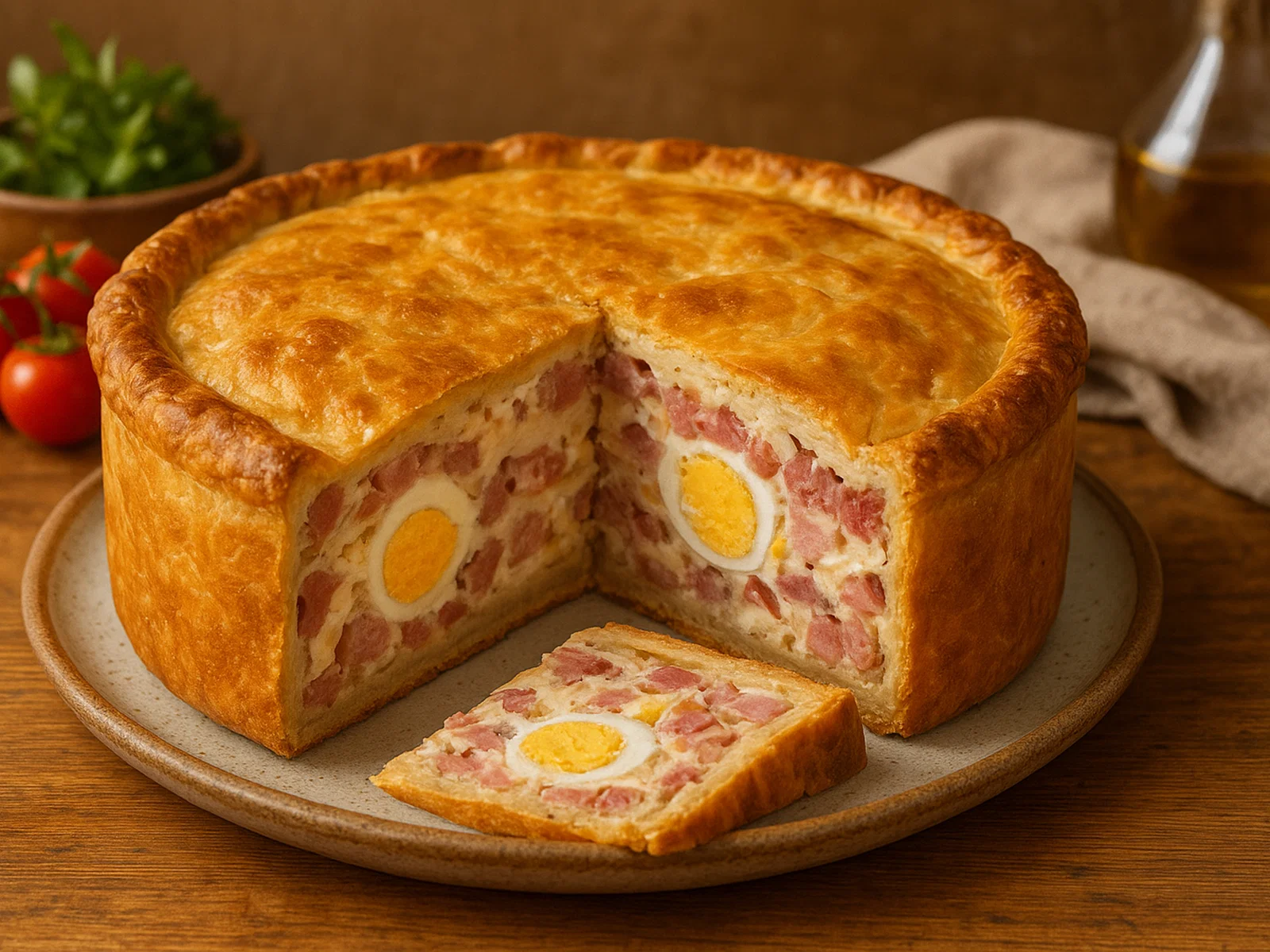 Pizza rustica napoletana (herzhafte gefüllte Osterpastete)