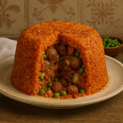 Sartù di riso napoletano (gefüllter Reistimbal)