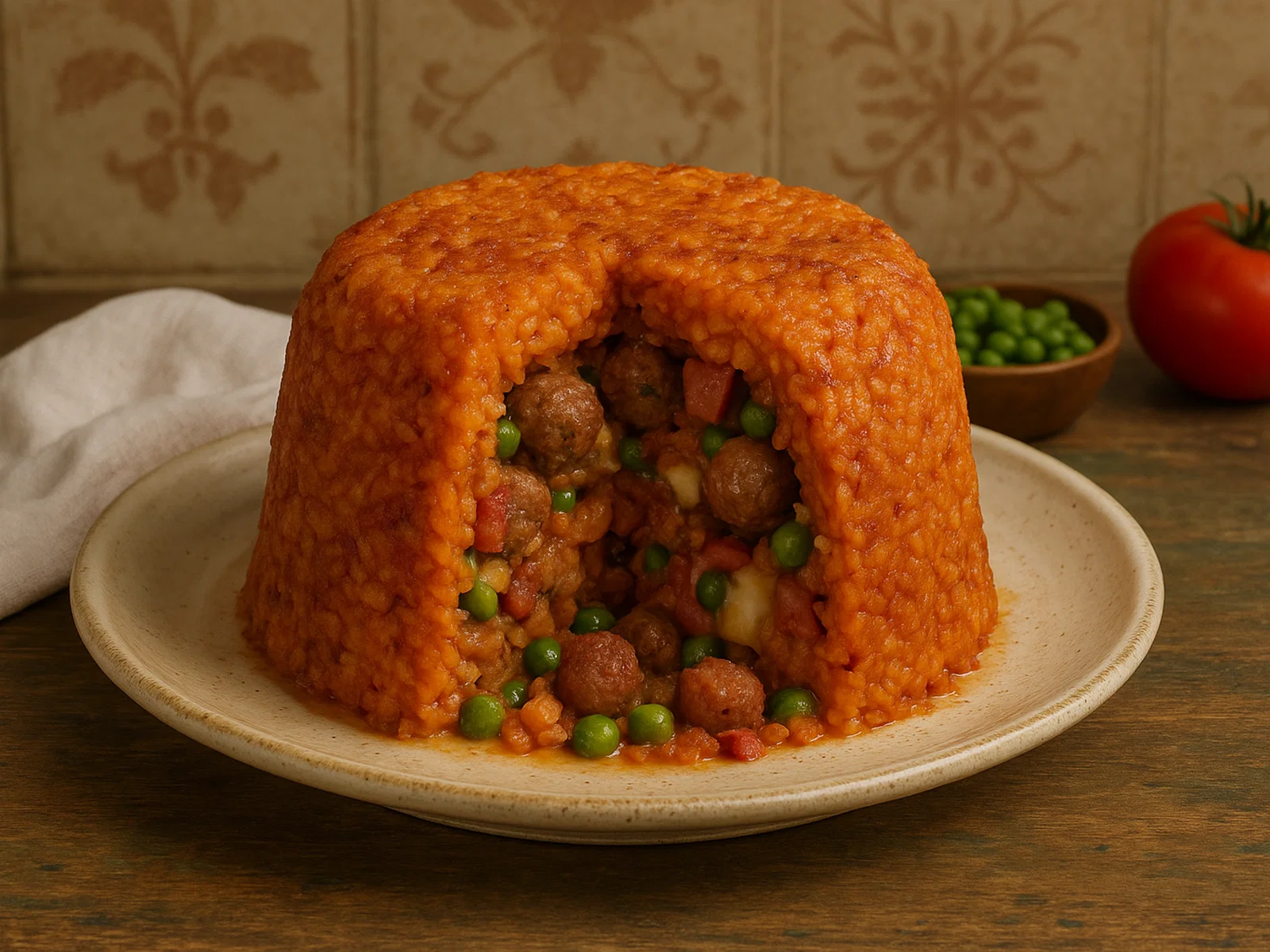 Sartù di riso napoletano (gefüllter Reistimbal)