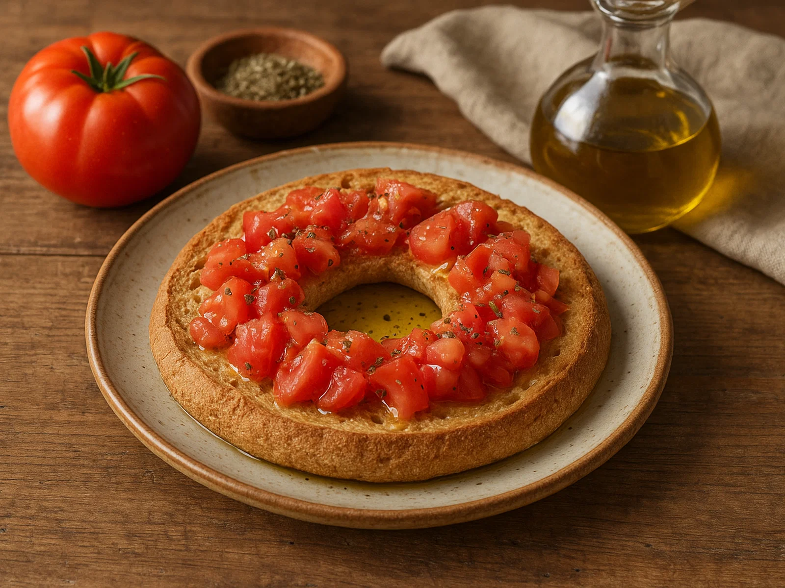 Frisa pugliese mit Tomate und Olivenöl