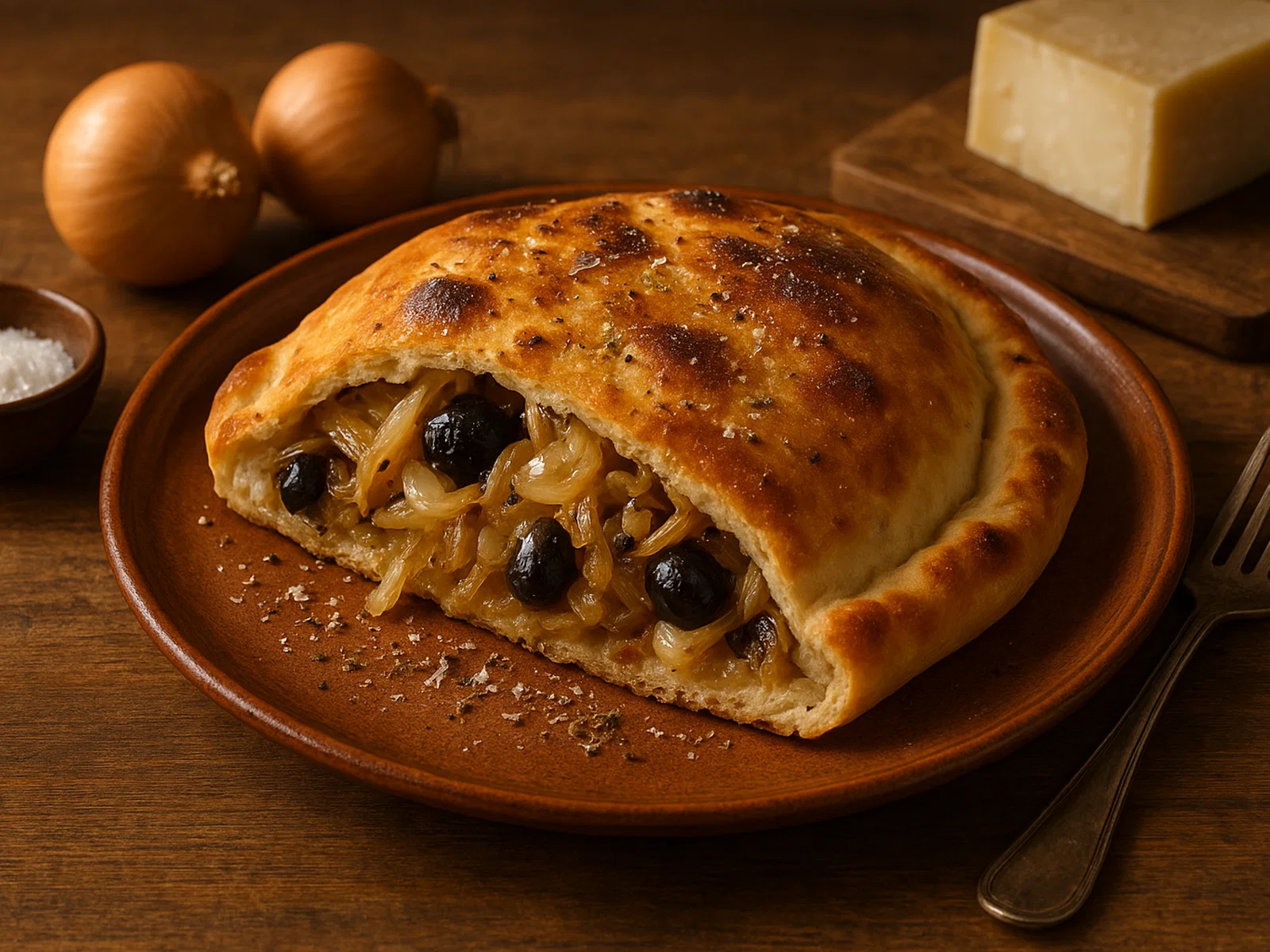 Calzone di Cipolla – Gefüllte Zwiebel-Teigtaschen