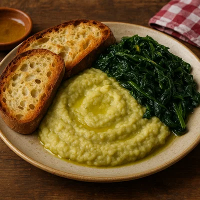 Fave e cicoria mit Altamura-Brot