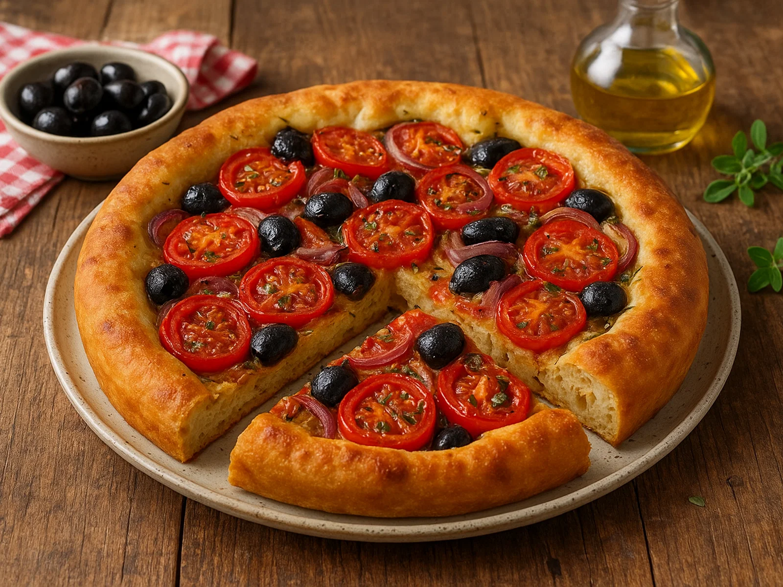 Puddica – gefüllte Focaccia barese mit Tomaten und Oliven