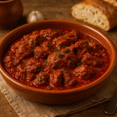 Pecora al sugo lucana (Schaffleisch in Tomatensauce)